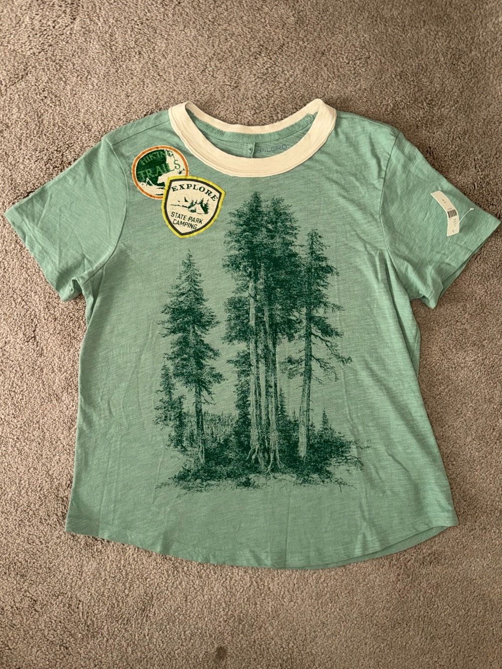 Pilcro Cotton Graphic Ringer Tee NWT Anthropologie